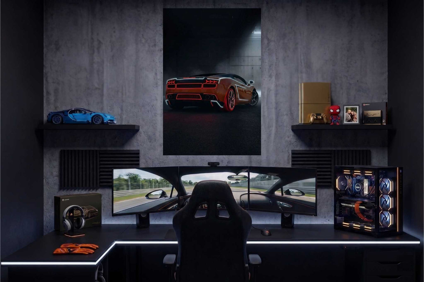 Luxury Red Car UV Printed Neon Sign | Elite Car Wall Art