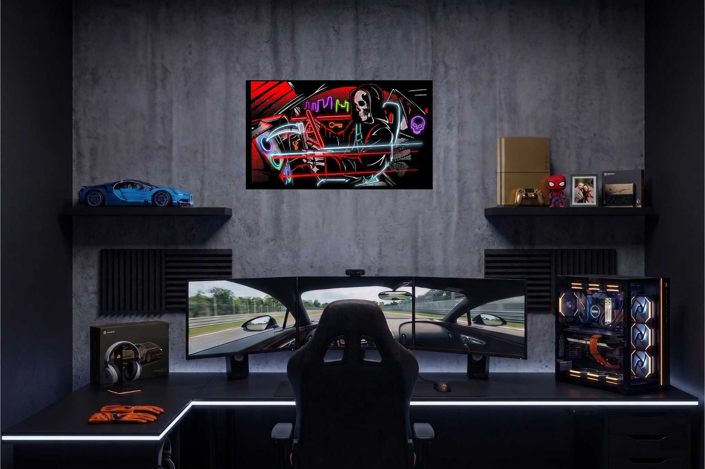 Ghost Car UV Printed Neon Sign | Stealth Car Wall Art