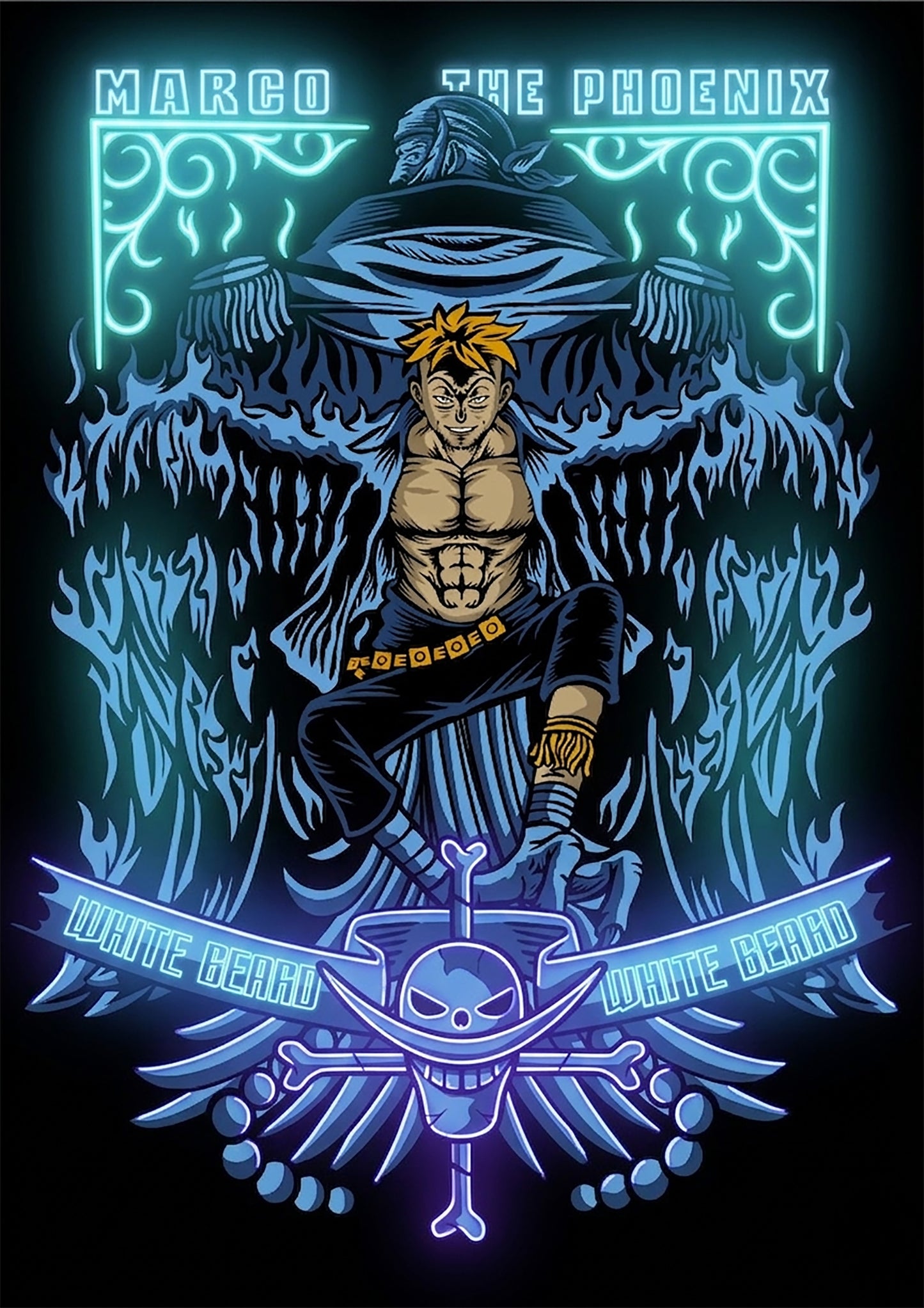 Marco The Phoenix Anime Neon Sign | Lux Neon
