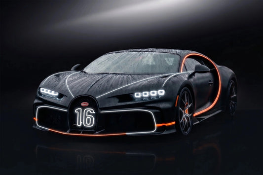 Buy Black Bugatti Chiron Neon With Orange Accents