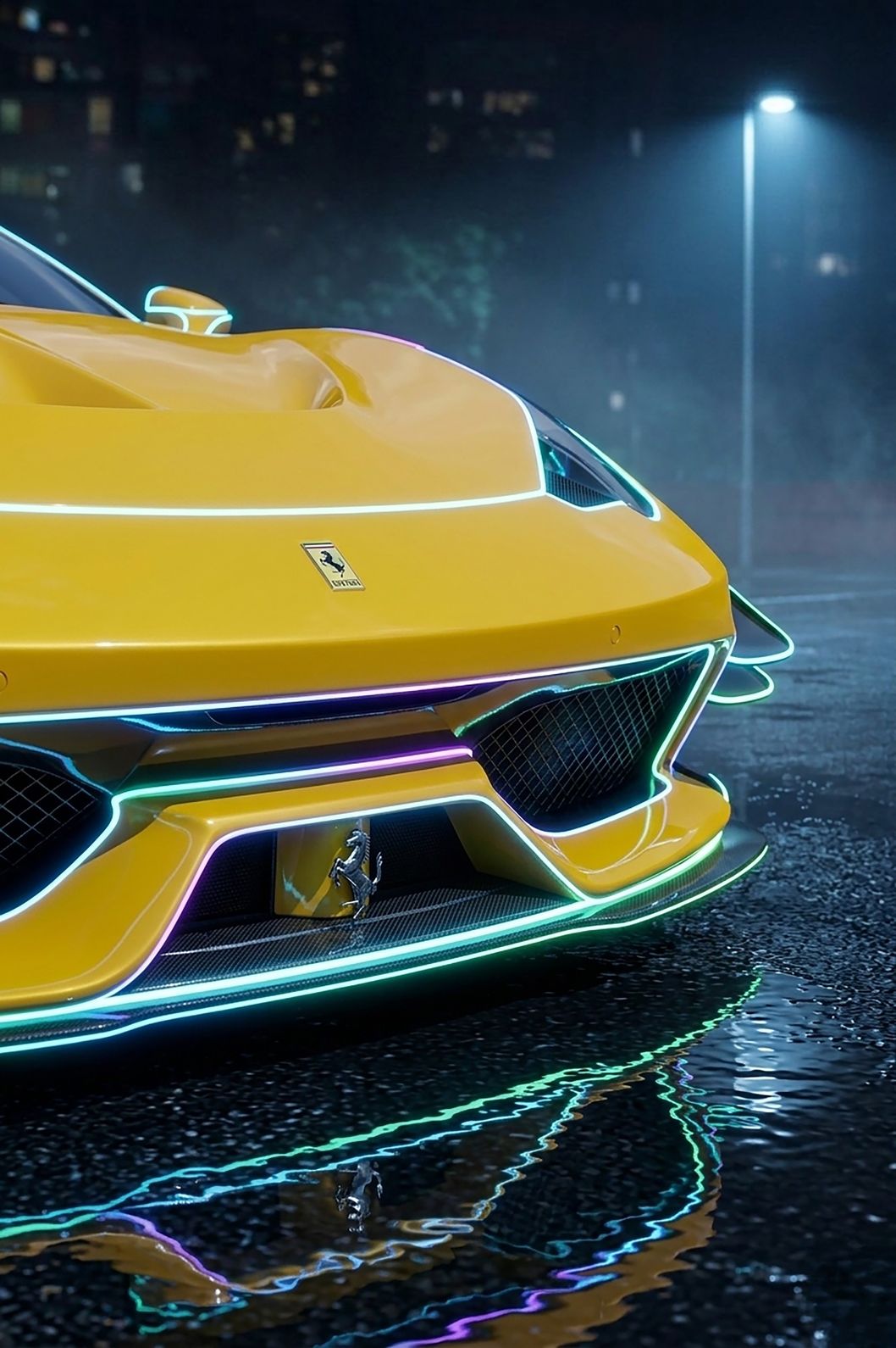 Ferrari Inspired UV Printed Neon Sign | Supercar Wall Art