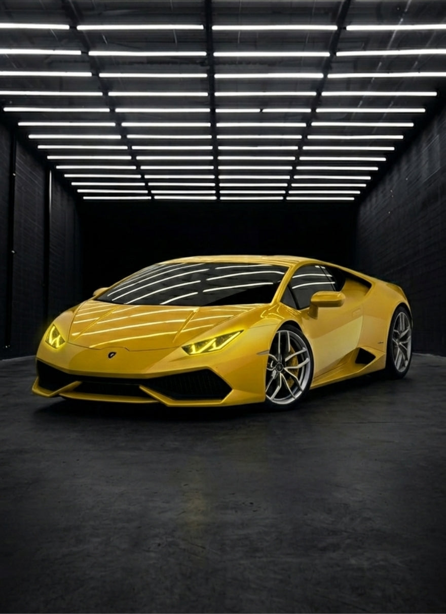 Yellow Lamborghini UV Neon Sign | Exotic Car Wall Art