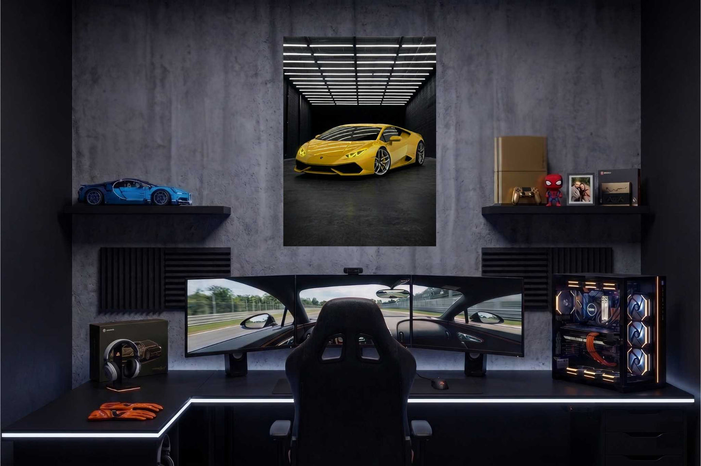 Yellow Lamborghini UV Neon Sign | Exotic Car Wall Art