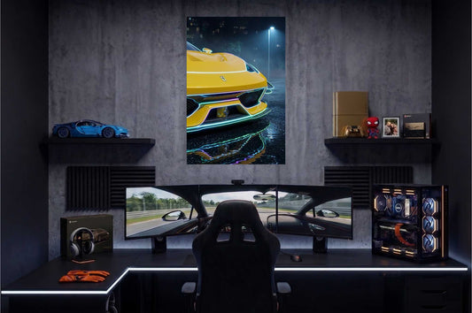 Ferrari Inspired UV Printed Neon Sign | Supercar Wall Art