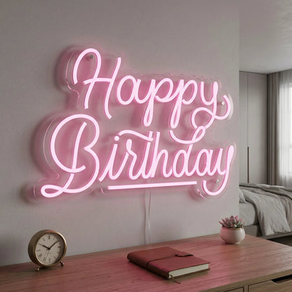 Happy birthday neon sign