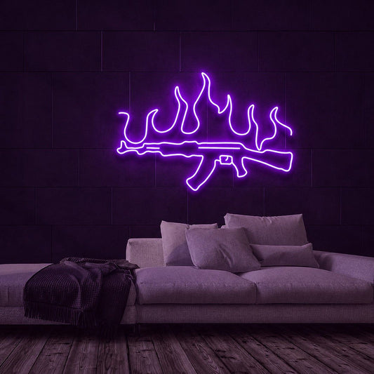 Call Of Duty Neon Sign | AK-47 Custom Wall Art