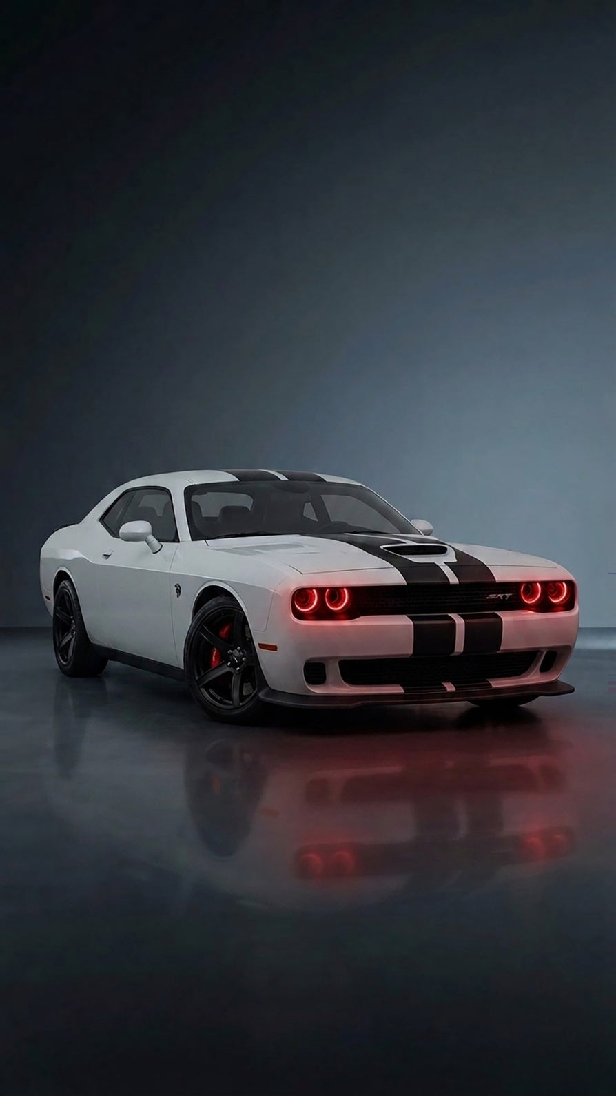 White Challenger Race Car UV Printed Neon Sign | Car Wall Art