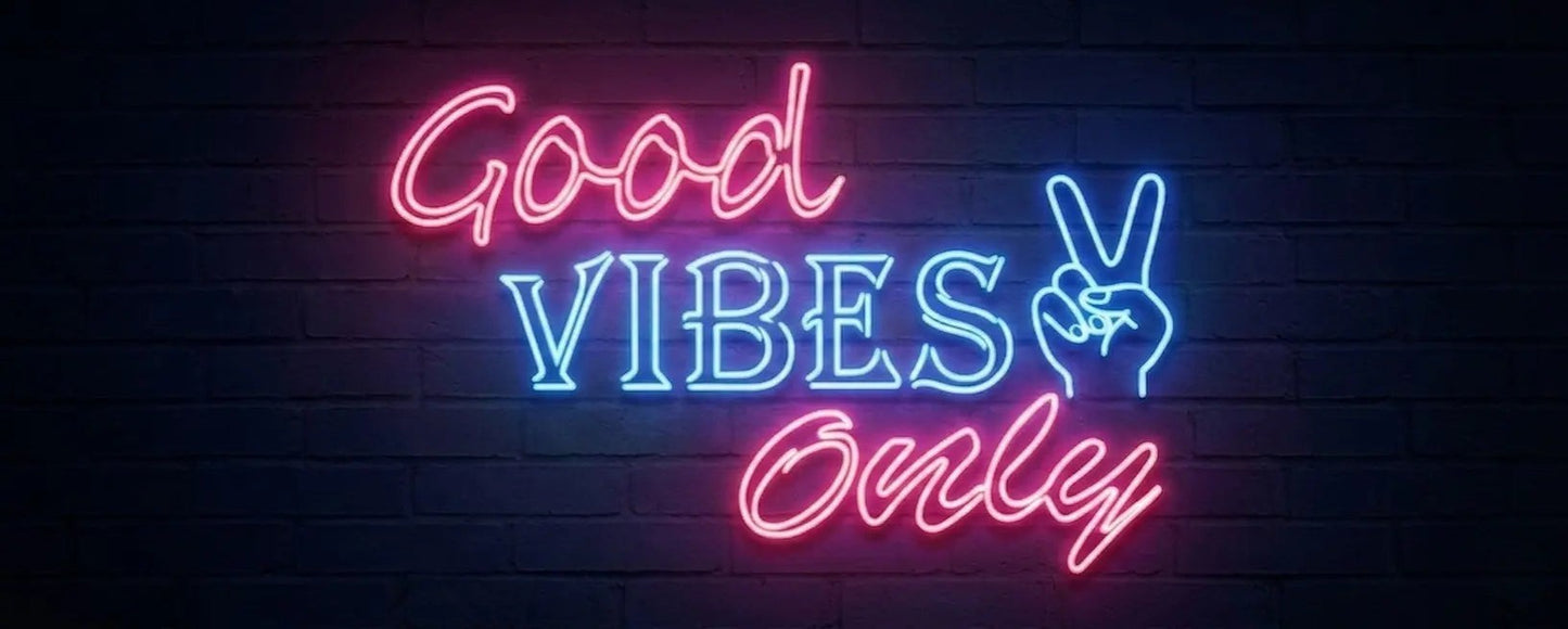 Good Vibes UV Neon Sign | Retro LED Aesthetic Wall Light