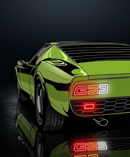 Green Race Car UV Printed Neon Sign | Speed Car Wall Art