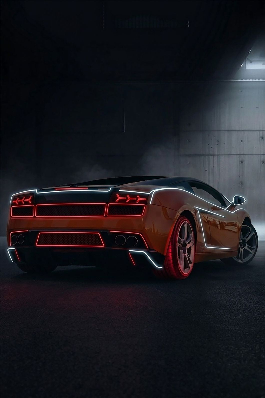Luxury Red Car UV Printed Neon Sign | Elite Car Wall Art