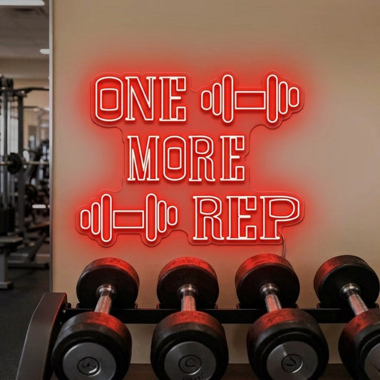 One More Rep UV Neon Sign | Gym Motivation LED Light