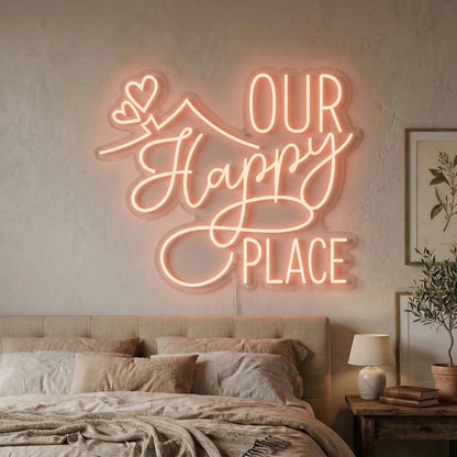 Our Happy Place Neon Sign