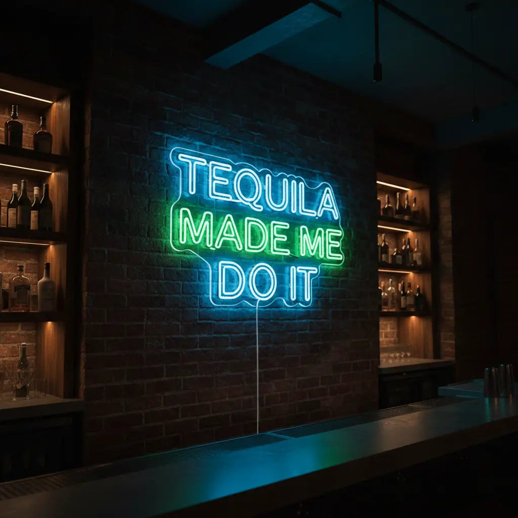 Tequila Made Me Do It Neon Sign